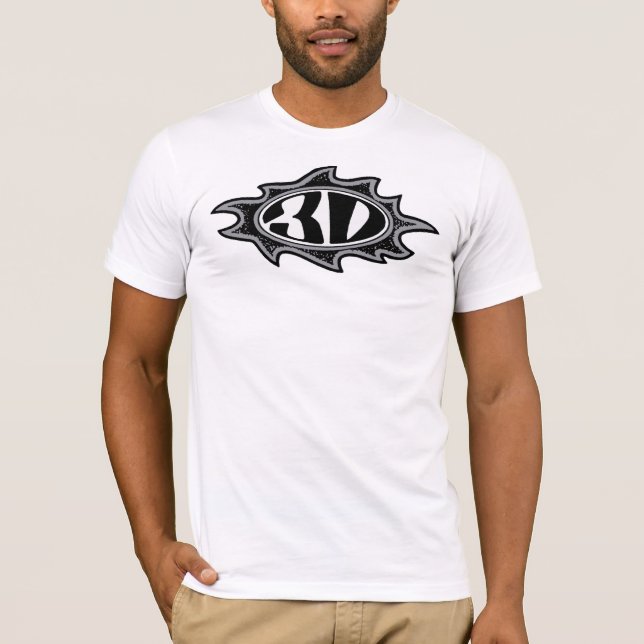 Logo der Flammen-3d T-Shirt (Vorderseite)
