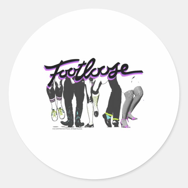 Logo der Footlose Dancing Feet Runder Aufkleber (Vorderseite)