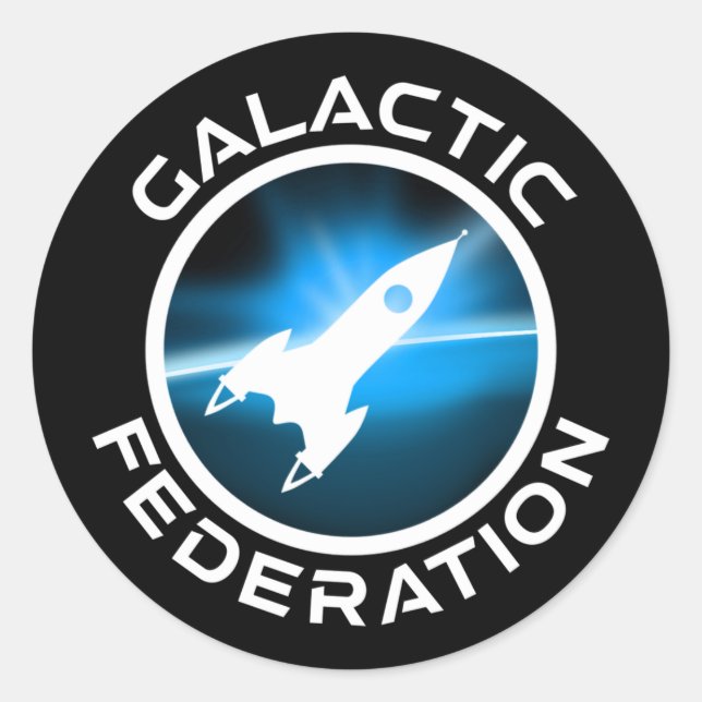 Logo der Galaktischen Föderation Runder Aufkleber (Vorderseite)