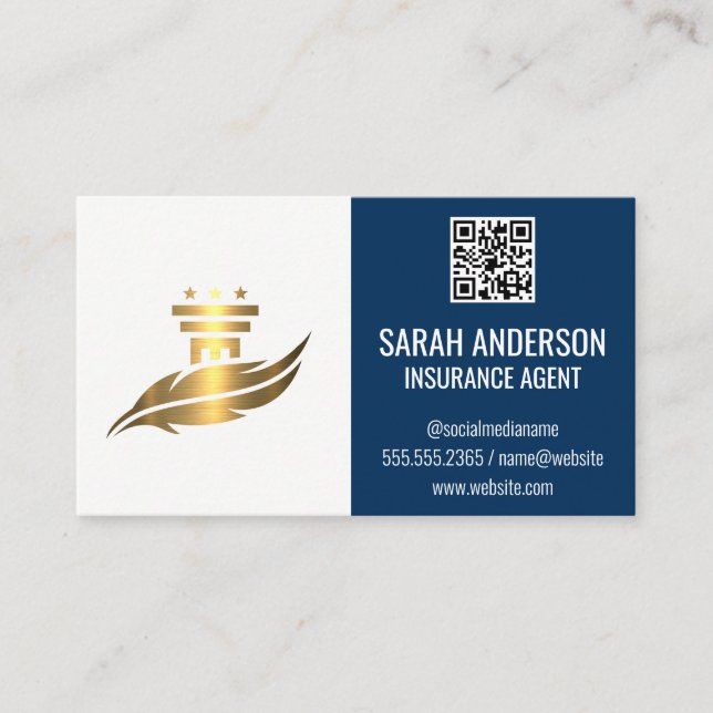 Logo der "Goldenen Säule" | QR-Prüfcode Visitenkarte (Vorderseite)