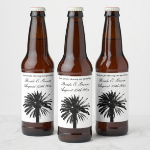 Logo der Hochzeitspalme im Freien Bierflaschenetikett