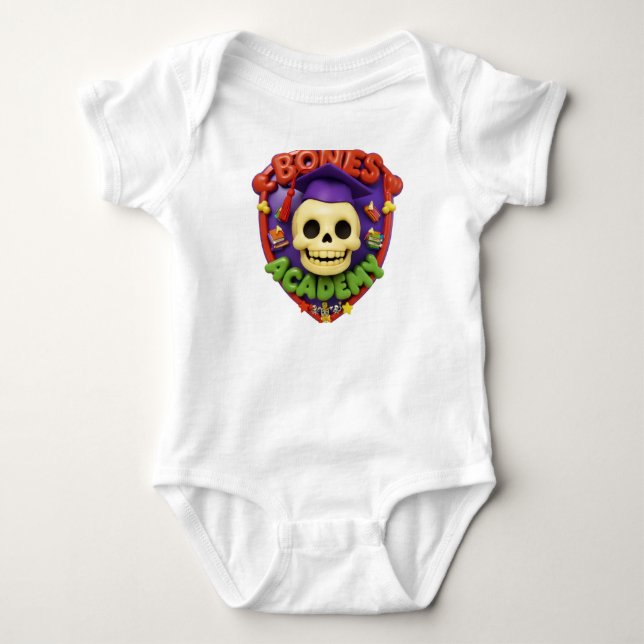 Logo der Knochenakademie Baby Strampler (Vorderseite)