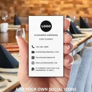 Logo der Minimalistischen Schwarz-weißen Social-Me Visitenkarte