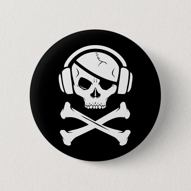 Logo der Musik-Piraten-Piraterie Anti-RIAA Button (Vorderseite)