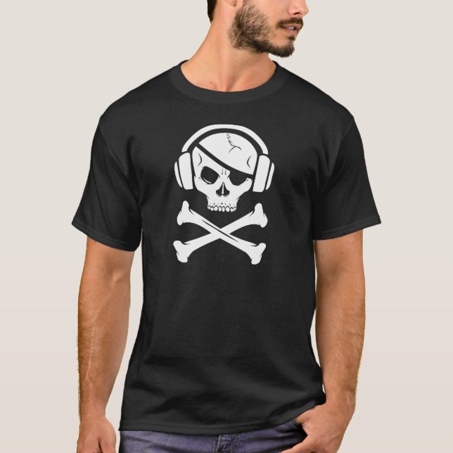 Logo der Musik-Piraten-Piraterie Anti-RIAA T-Shirt (Vorderseite)