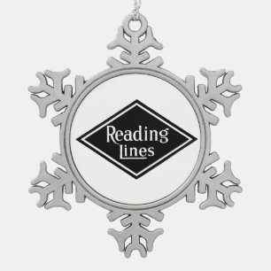Logo der Reading Railroad Company aus Zinn-Ornamen Schneeflocken Zinn-Ornament