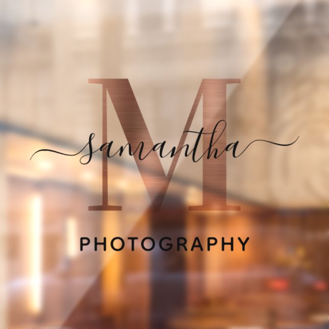 Logo der Rose Gold M Monogram Fensteraufkleber (Blatt 2)