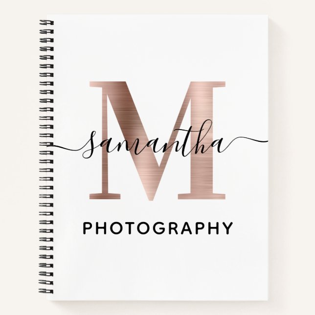 Logo der Rose Gold M Monogram Notizbuch (Vorderseite)