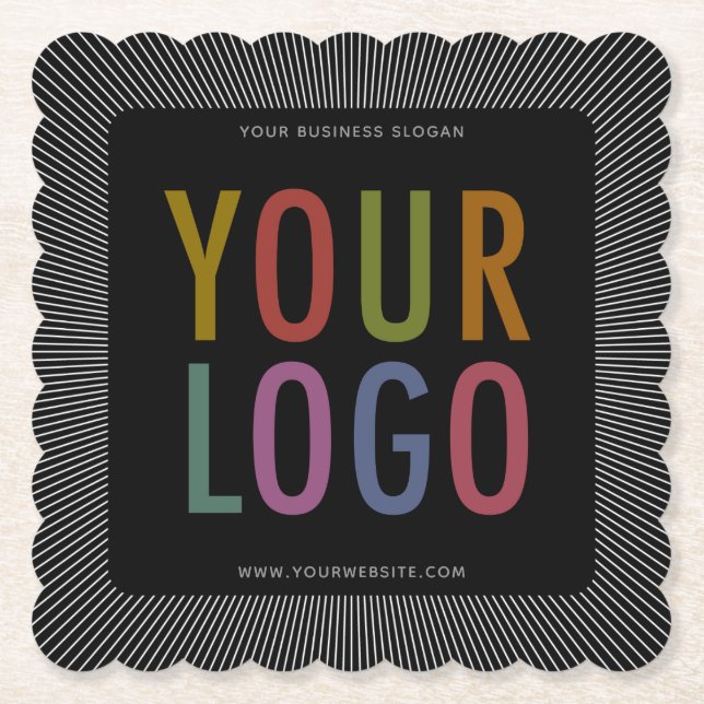 Logo der Square ScalloEdge Paper Untersetzer Compa (Vorderseite)