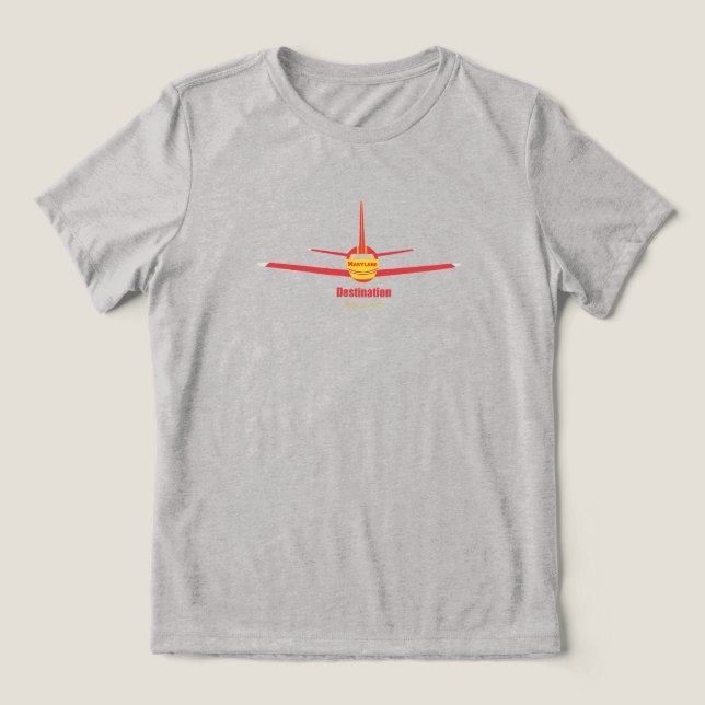 Logo der Uni Park Maryland MD Airplane Tri-Blend Shirt (Design Vorderseite)