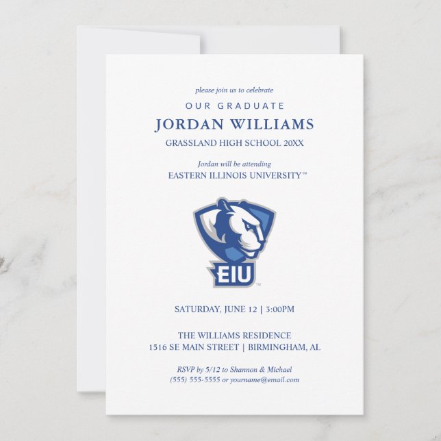 Logo der University Panthers von Eastern Illinois Ankündigung (Vorderseite)