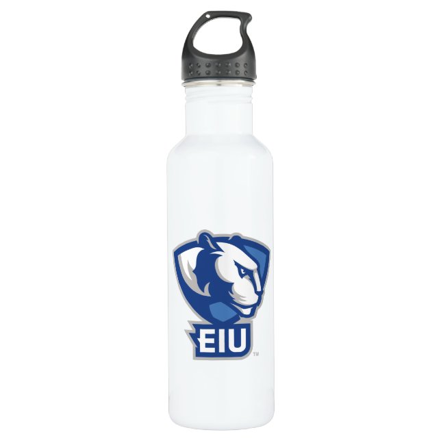 Logo der University Panthers von Eastern Illinois Edelstahlflasche (Vorderseite)
