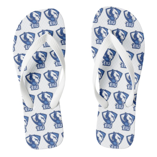 Logo der University Panthers von Eastern Illinois Flip Flops (Fußbett)