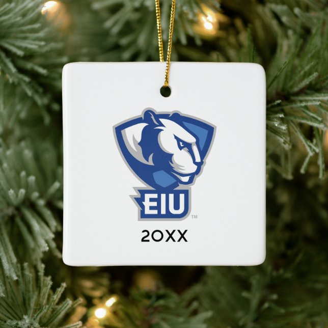Logo der University Panthers von Eastern Illinois Keramikornament (Baum)
