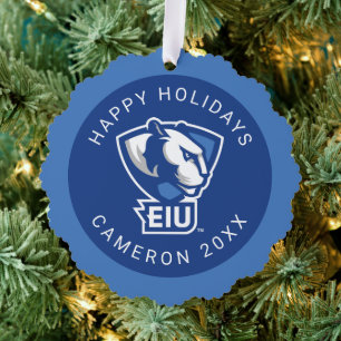 Logo der University Panthers von Eastern Illinois Ornament Karte