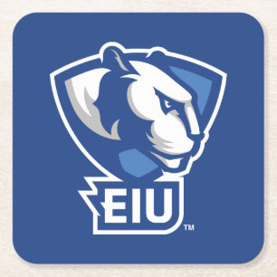 Logo der University Panthers von Eastern Illinois Rechteckiger Pappuntersetzer