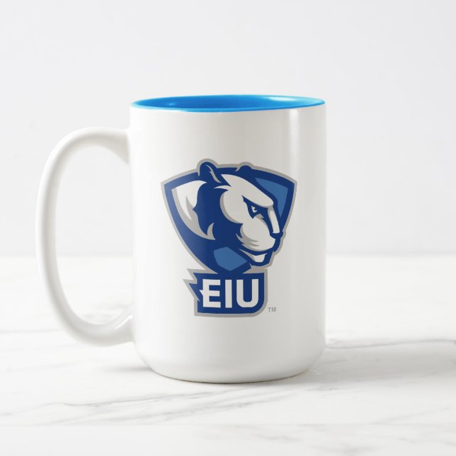 Logo der University Panthers von Eastern Illinois Zweifarbige Tasse (Links)