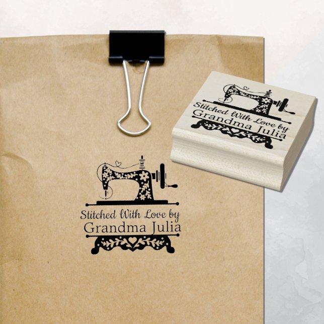 Logo der Vintagen Nähmaschine Gummistempel (Von Creator hochgeladen)