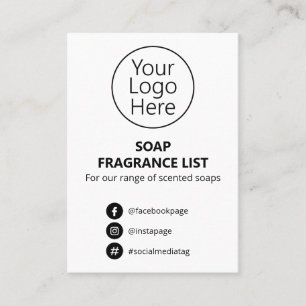 Logo der White Simple Soap Scent List Visitenkarte