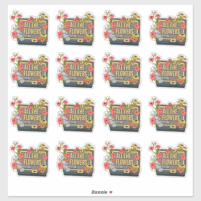 Logo des All the Flowers Festivals Aufkleber (Blatt)