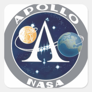 Logo des Apollo-Programms Quadratischer Aufkleber
