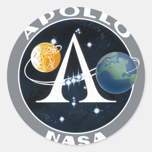 Logo des Apollo-Programms Runder Aufkleber (Vorderseite)