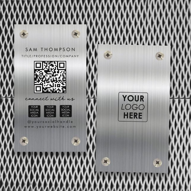 Logo des Bauunternehmers QR Code Soziales Visitenkarte (Construction Contractor Logo QR Code Social Business Card)