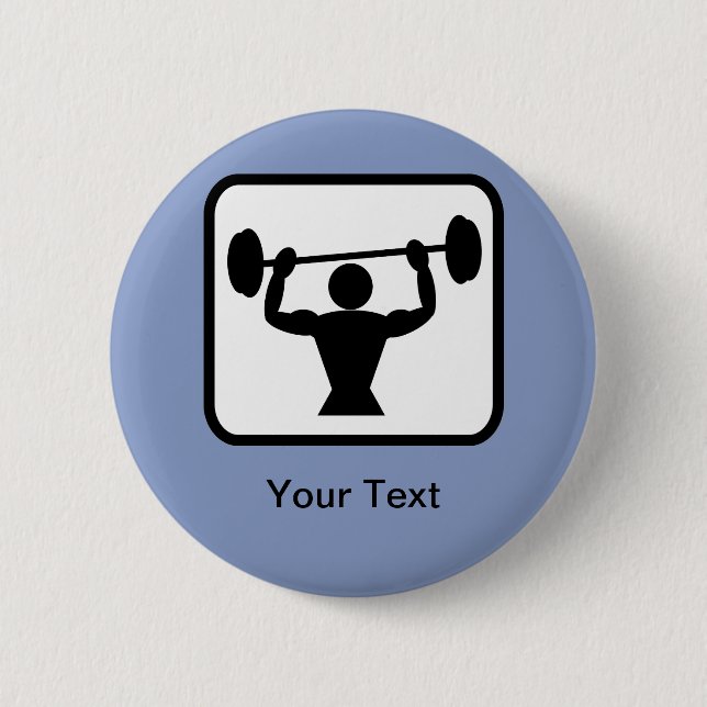 Logo des Bodybuilders/Gewichtslifter Button (Vorderseite)