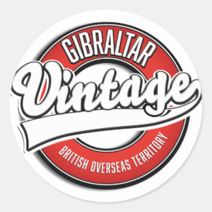 Logo des britischen Überseegebietes Gibraltar Runder Aufkleber