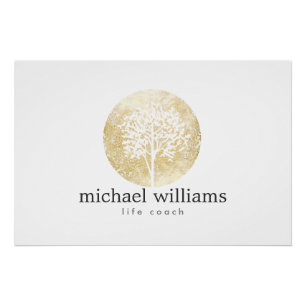Logo des Coach "Golden Watercolor Tree Life" Poster
