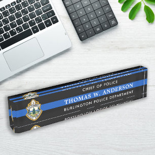 Logo des "Custom Thin Blue Line Police Officer" Namensplakette
