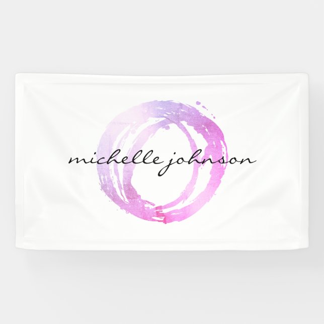 Logo des Designers "Luxe Pink Painted Circle" Banner (Horizontal)