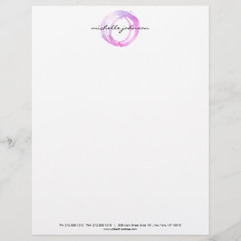 Logo des Designers "Luxe Pink Painted Circle" Briefbogen