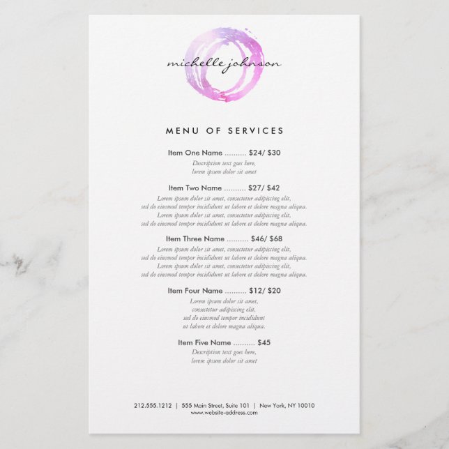 Logo des Designers "Luxe Pink Painted Circle" Flyer (Vorne)