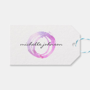 Logo des Designers "Luxe Pink Painted Circle" Geschenkanhänger