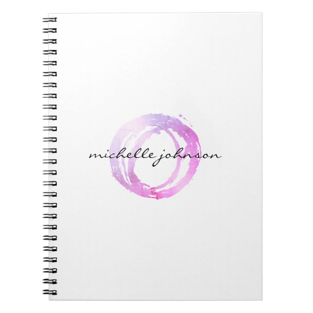 Logo des Designers "Luxe Pink Painted Circle" Notizblock (Vorderseite)