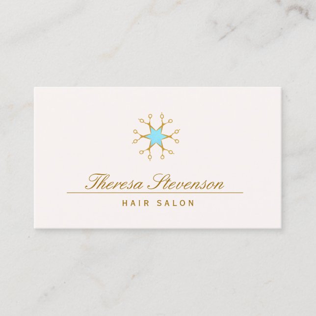 Logo des Friseur-Stylist-Salon-Schere Visitenkarte (Vorderseite)