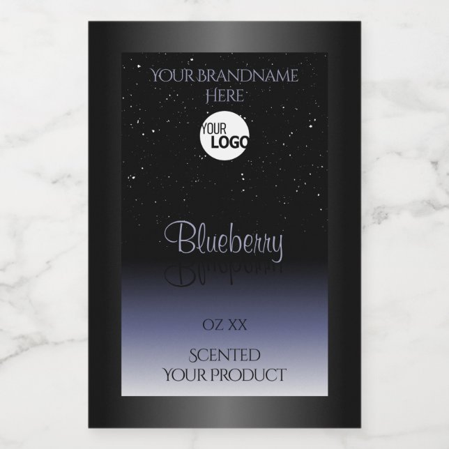 Logo des Glitzer "Black Blue Gradient Product Labe Lebensmitteletikett (Einzelnes Label)