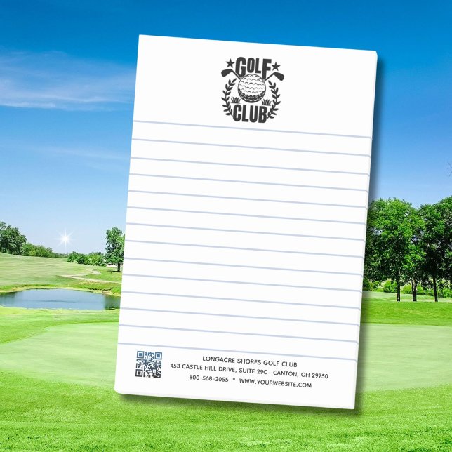 Logo des Golfclubs und QR-Code Post-it Klebezettel (Von Creator hochgeladen)