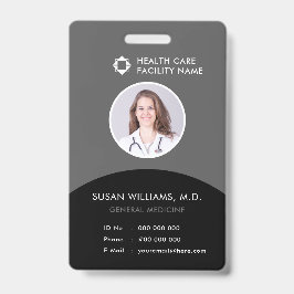 Logo des Grey Black Doctor Foto ID Healthcare Comp Ausweis