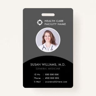Logo des Grey Black Doctor Foto ID Healthcare Comp Ausweis