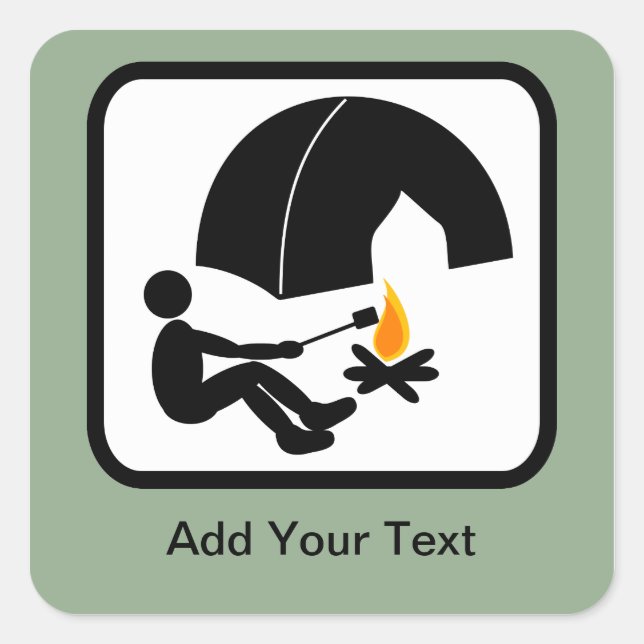 Logo des individuell anpassbaren Campers Quadratischer Aufkleber (Vorderseite)