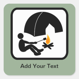 Logo des individuell anpassbaren Campers Quadratischer Aufkleber