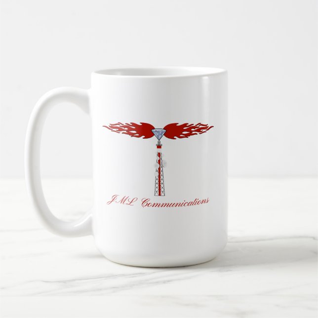 Logo des JML-Kommunikationsturms Kaffeetasse (Links)