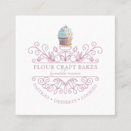 Logo des Lavendel Decorative Frame Bakery Baker Quadratische Visitenkarte