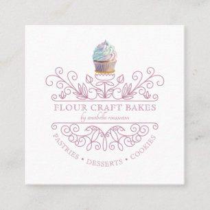Logo des Lavendel Decorative Frame Bakery Baker Quadratische Visitenkarte