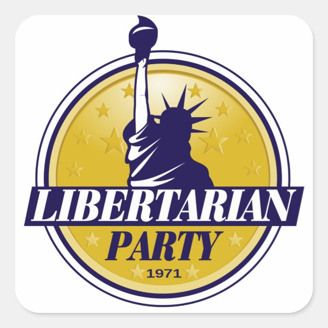 Logo des libertären Party Quadratischer Aufkleber (Vorderseite)