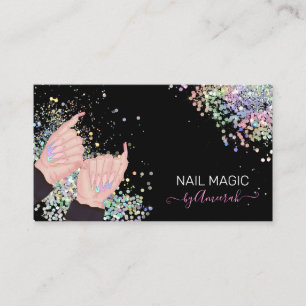 Logo des Nail Tech Nail Shop Holographic Glitzer H Visitenkarte