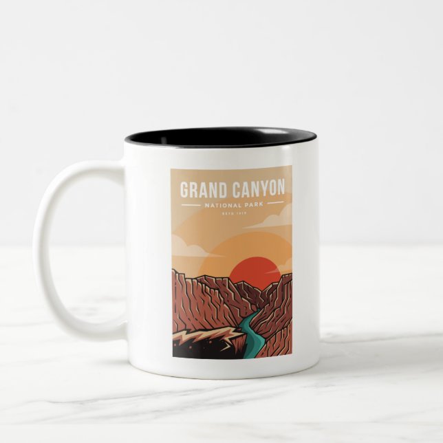 Logo des Nationalparks Grand Canyon Zweifarbige Tasse (Links)