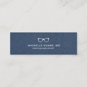 Logo des Navy Blue and White Ophthalmologist Glass Mini Visitenkarte